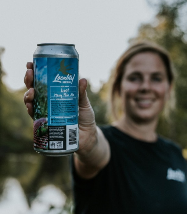Melanie MacInnes from Locality Brewing in Langley with their Lost Hazy Pale Ale, Langley, Langley Ale Trail